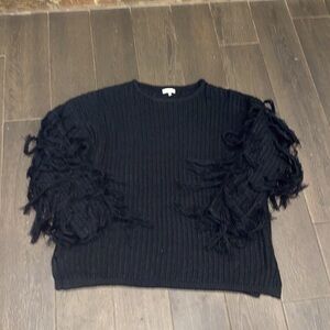 Jodifl fringe sleeve oversized black sweater